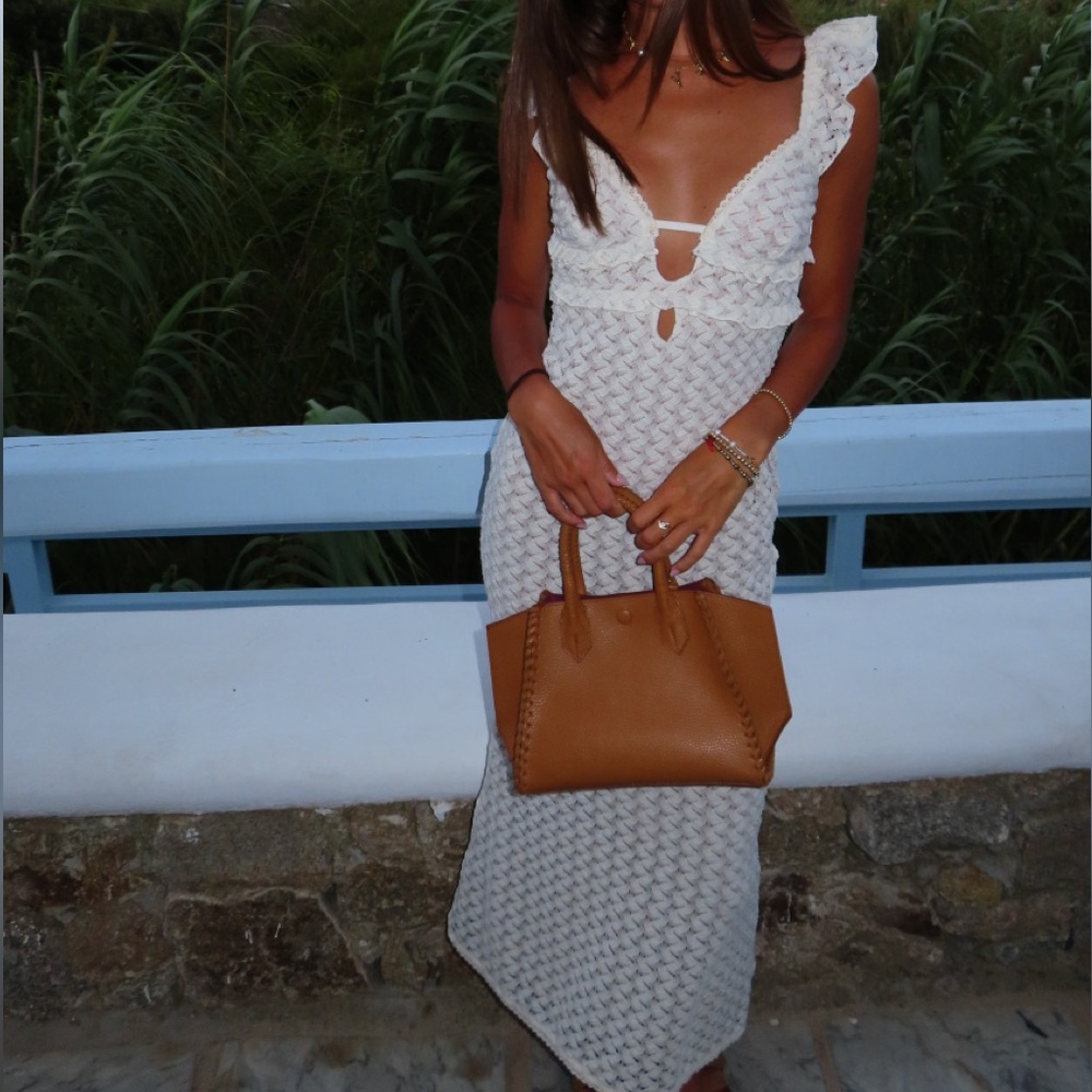 Aqua Lace Cream Dress